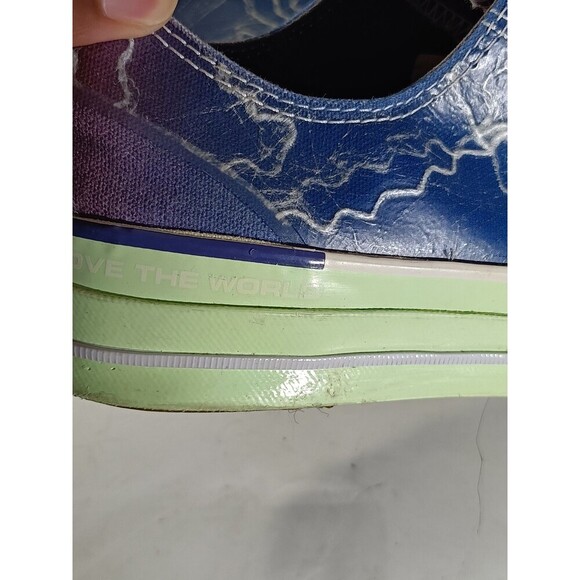 Pigalle X Converse Chuck 70 Shoes Men's 8 Low Top Blue Lightning Storm - Picture 12 of 14